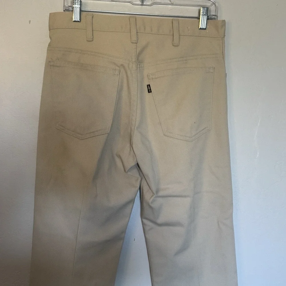 Vintage Levis Pants Mens 30x29 Beige Sta Prest Big E